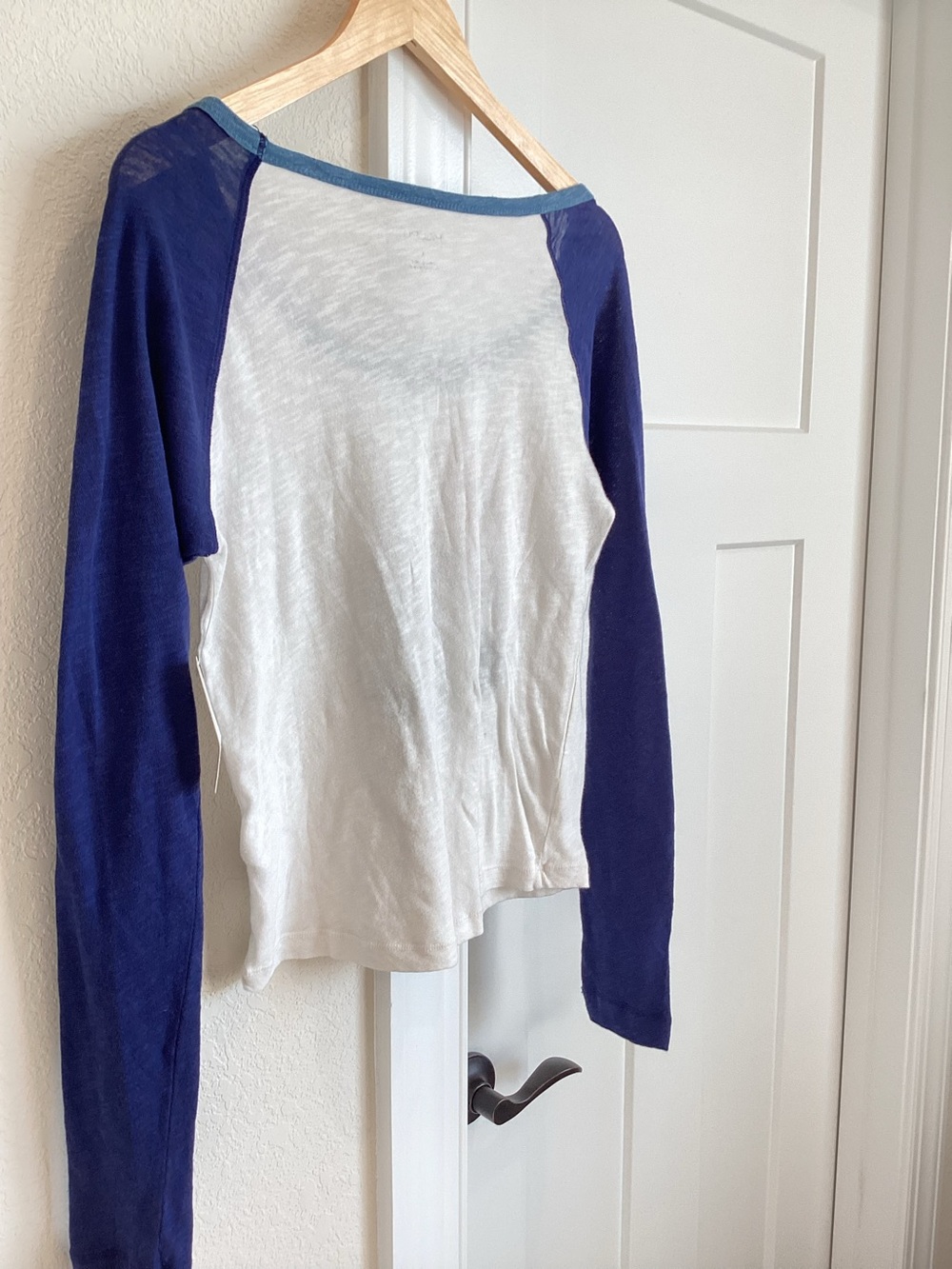 Anthropologie Ringer Tee Heritage Scoop Neck Long Sleeve New Small San Francisco - Picture 9 of 15
